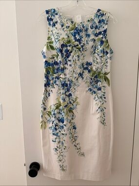 Hobbs London Blue Wisteria Cotton Dress